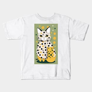 Paws and Polka Dots: A Feline Ballet Kids T-Shirt